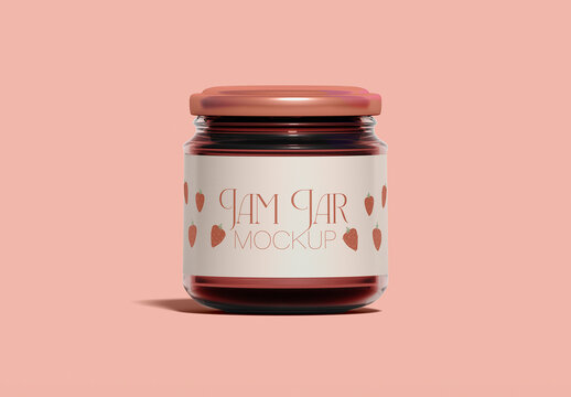 Jam Jar Mockup Front View