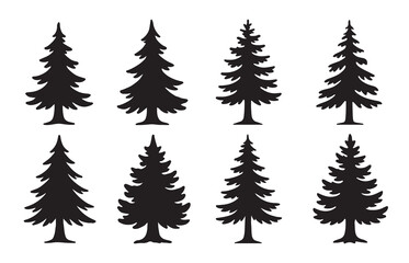 Obraz premium Artistic Canadian Pine Trees Silhouette Vector Design
