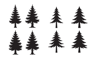 Obraz premium Artistic Canadian Pine Tree Silhouette Vector Set