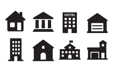 Silhouette Vector of Architectural Building