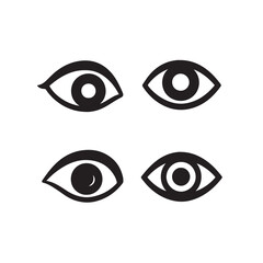 Silhouette Vector of Four Symbolic Eye Icons