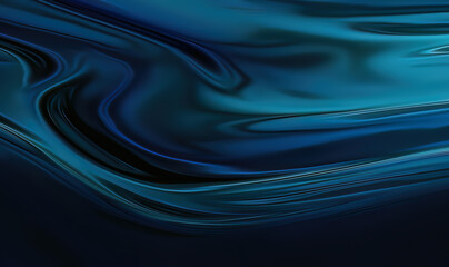 Vibrant Blue Toned Chrome Abstract Background With Fluid Textures