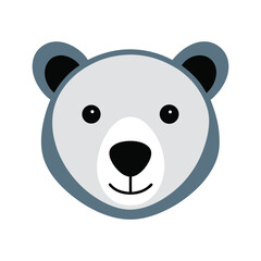 Fototapeta premium Flat and Minimal polar bear head logo vector illustration isolated on white background