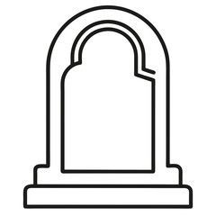 Headstone Outline Illustration for Memorial and Cemetery-Themed Coloring Book Pages