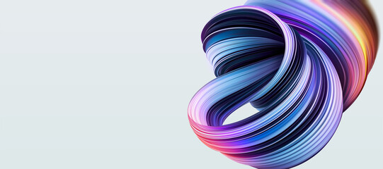 Fototapeta na wymiar Bright Multicolored Ribbon Design Creating an Abstract Visual Effect