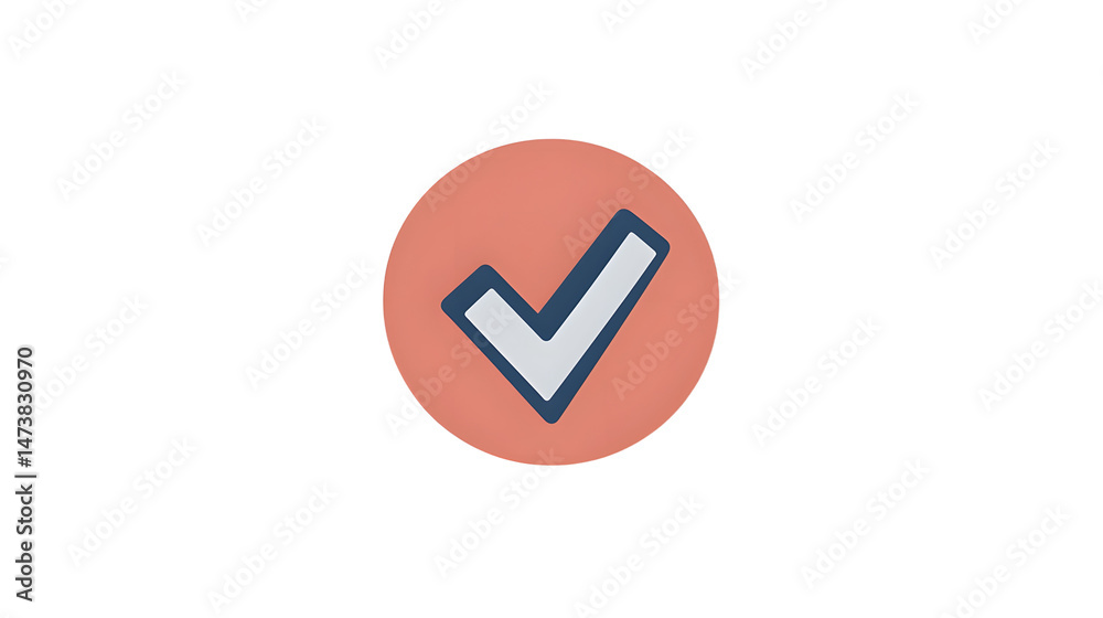 Wall mural a simple checked icon representing confirmation in modern digital design for user interfaces