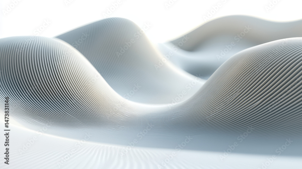 Poster an elegant 3d background features sophisticated realistic waves in 4k resolution, exhibiting visual 