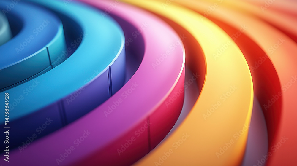 Poster a vibrant 4k background showcasing realistic, colorful, 3d patterns from a side angle, creating a vi