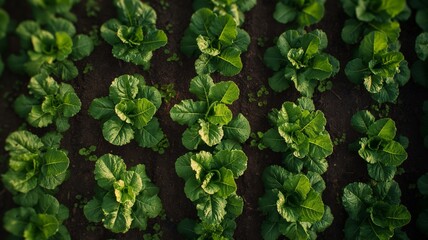 Fototapeta premium Growing green saplings in rich soil for sustainable reforestation and ecological conservation efforts
