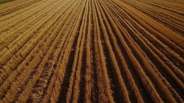Golden wheat field aerial view rural landscape scenery farm agriculture sky crop rays rows soil food