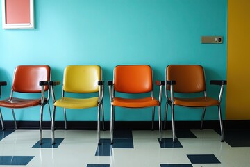 Chairs arranged in hospital waiting room