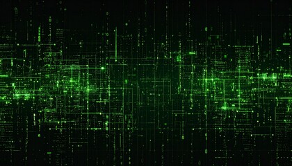 digital abstract network concept of green data streams 