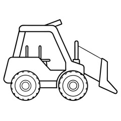 Naklejka premium Telehandler Machine Outline Illustration for Construction Equipment Coloring Book Pages