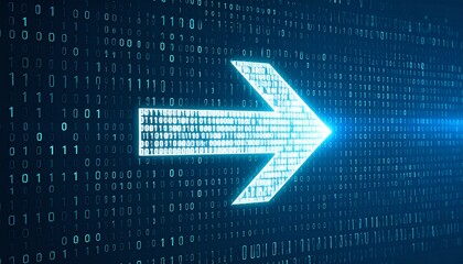 A glowing arrow symbolizing digital transformation and technological advancement