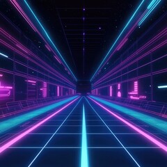 Futuristic neon tunnel
