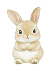 Obraz premium Adorable fluffy bunny with upright ears, cut out - stock png.