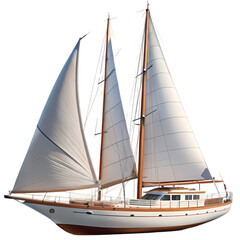 Obraz premium Luxury Sailing Yacht Explore the Open Waters isolated on transparent background