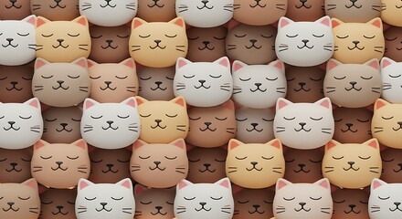 Obraz premium Whispers of Purrs: A Gentle Repeat AI Generated