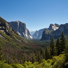 Fototapeta premium Granite Embrace, Azure Sky
