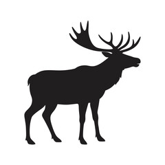deer silhouette vector art illustration