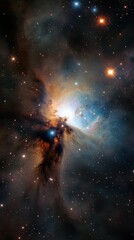 Fototapeta premium Cosmic dust, gas, stars, nebula, celestial.