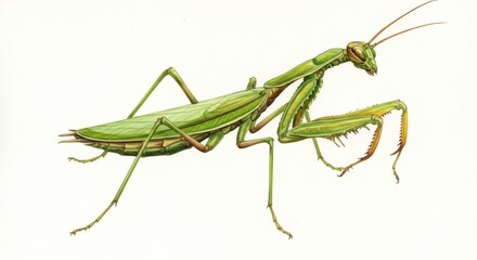 Verdant mantis casts a watchful gaze
