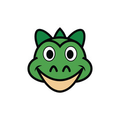 Fototapeta premium Flat and Minimal crocodile head logo vector illustration isolated on white background