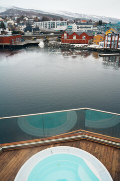 Finnsnes City Winter View from Hurtigruten Cruise