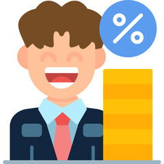 Borrow Man Icon Vector Element