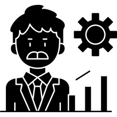 Analytic Manager Icon Vector Element