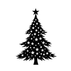 Outline of Christmas tree vector 