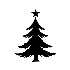 Outline of Christmas tree vector 