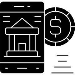 Mobile Banking Icon Vector Element