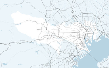 日本の東京都の周辺地域を含めたシンプルなロードマップ