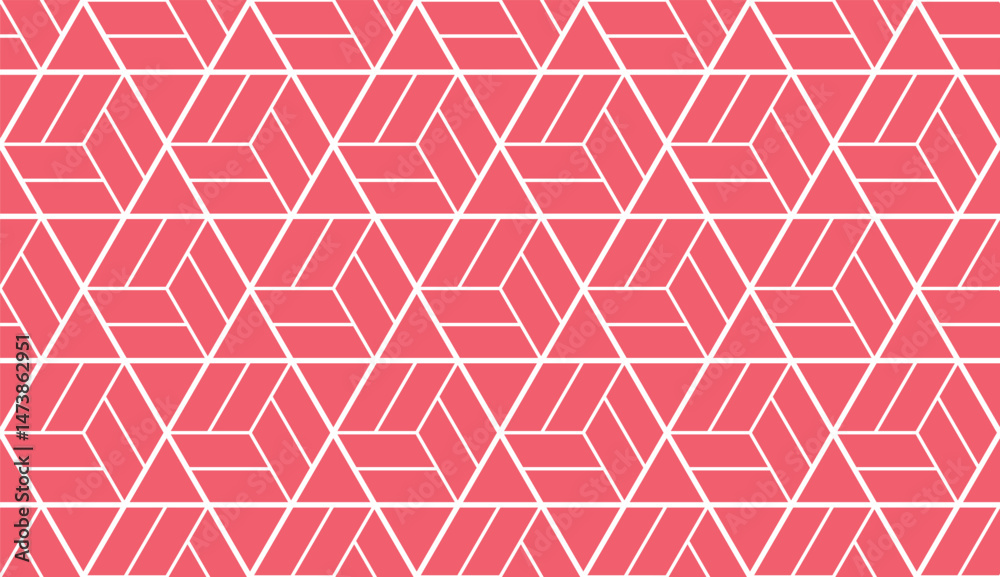 Leinwandbilder Abstract geometric pattern. A seamless vector background. White and pink ornament. Graphic modern pattern. Simple lattice graphic design