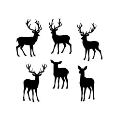 deer silhouette set