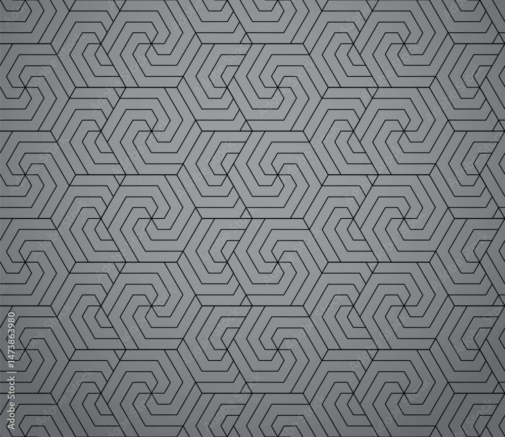 Poster abstract geometric pattern with stripes, lines. seamless vector background. gray and black ornament.