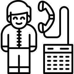 Receptionist Icon Vector Element
