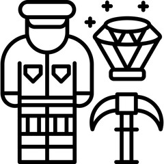 Miner Icon Vector Element