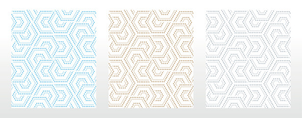 Set of abstract geometric patterns. Seamless vector backgrounds. Colored ornaments Graphic modern patterns Simple lattice graphic design