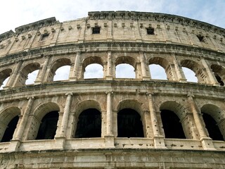 Obraz premium Colosseum in Rome, Italy. Roman Coliseum is one of the main tourist attractions in Rome.