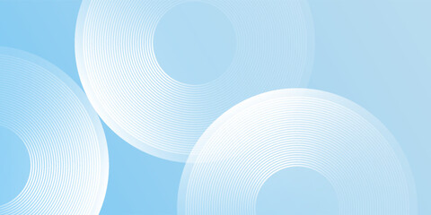Minimalist banner background pastel colorful blue and white gradations. Circle effect style modern abstract