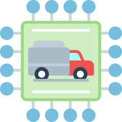 Delivery Truck Icon Vector Element