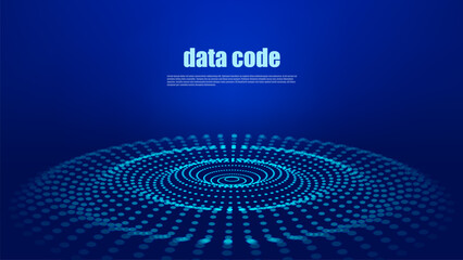 Abstract vector wave with interweaving lines and dots. Digital technologies - big data research.