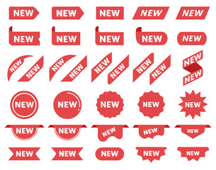 Fototapeta premium New label and tag. Sticker with word new. Vector illustration