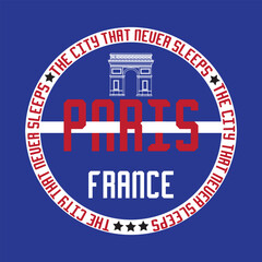 city that never sleeps paris typography graphic print , Abstract fashion drawing and creative design for t-shirts,mug,graphic tee, sweatshirt, cases, etc. Illustration in modern style for clothes