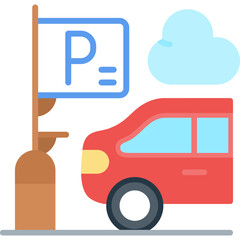 Car Parking Icon Vector Element