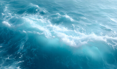 close up of blue water wave-generative ai