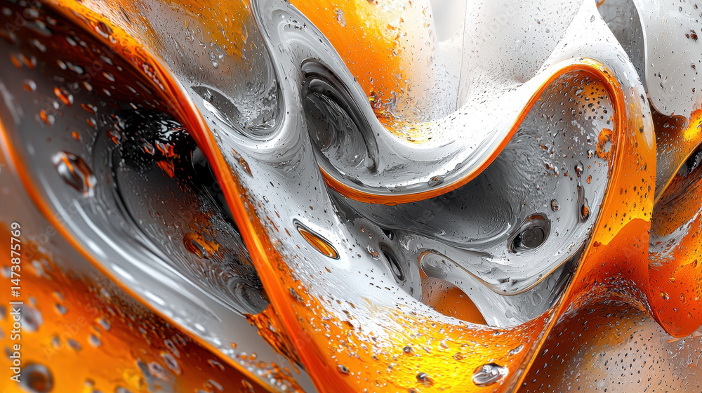 Aufkleber expressive 3d background with dynamic patterns in realistic 4k rende shows a captivating side a with