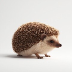 Fototapeta premium Adorable Hedgehog on White Background